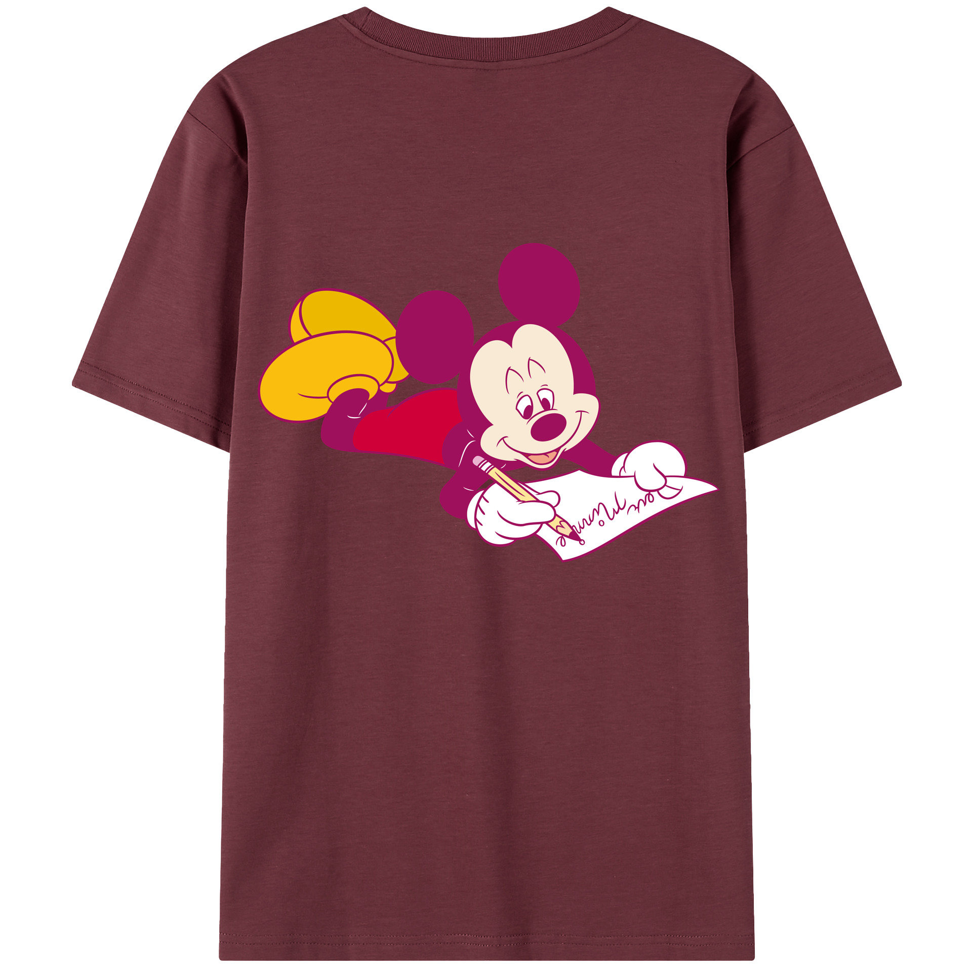 （画像用） ミッキーマウス Mickey Mouse 綿100％半袖Tシャツ（背面プリント）
